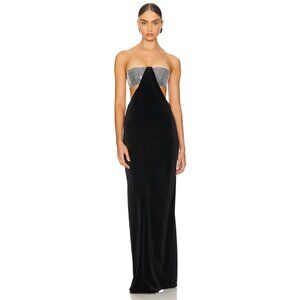Santa Brands Maxi Dress With Crystal Bra in Black